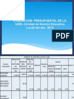 Evaluacion presupuestal de la ugel 2014 Tingo maria. huanuco