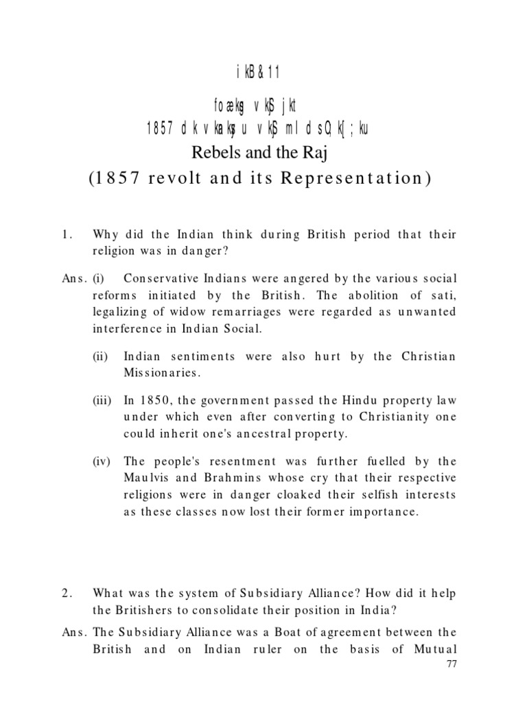 1857 Revolt: Causes and Consequences | PDF | Indian Rebellion Of 1857 ...