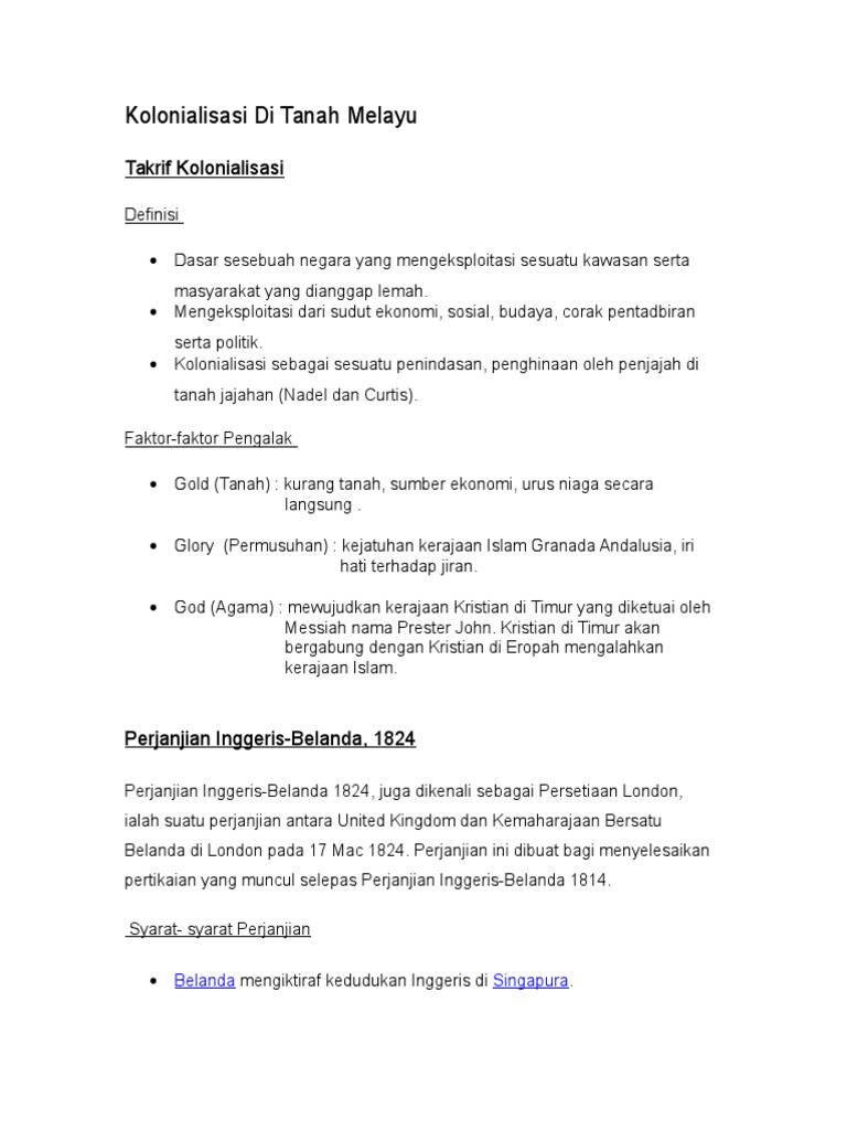 Kolonialisasi Di Tanah Melayu Pdf