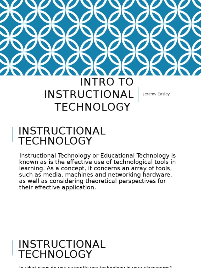 Intro To Instructional Technology Presentation | PDF | Educational ...