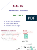 Lecture 24 - MOSFET Amplifiers, Small Signal Model, Common Source Configuration