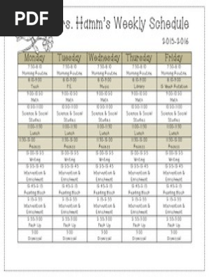 weekly schedule