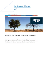 What Is The Sacred Name Movement