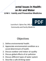 Environmental Issues in Health: Clean Air and Water: CFM I: Family and Preventive Medicine