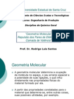 Geometria molecular: repulsão dos pares de elétrons da camada de valência