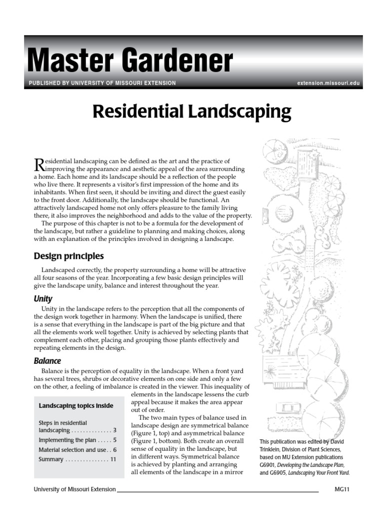 Master Gardener: Residential Landscaping Guide | PDF | Symmetry | Hedge