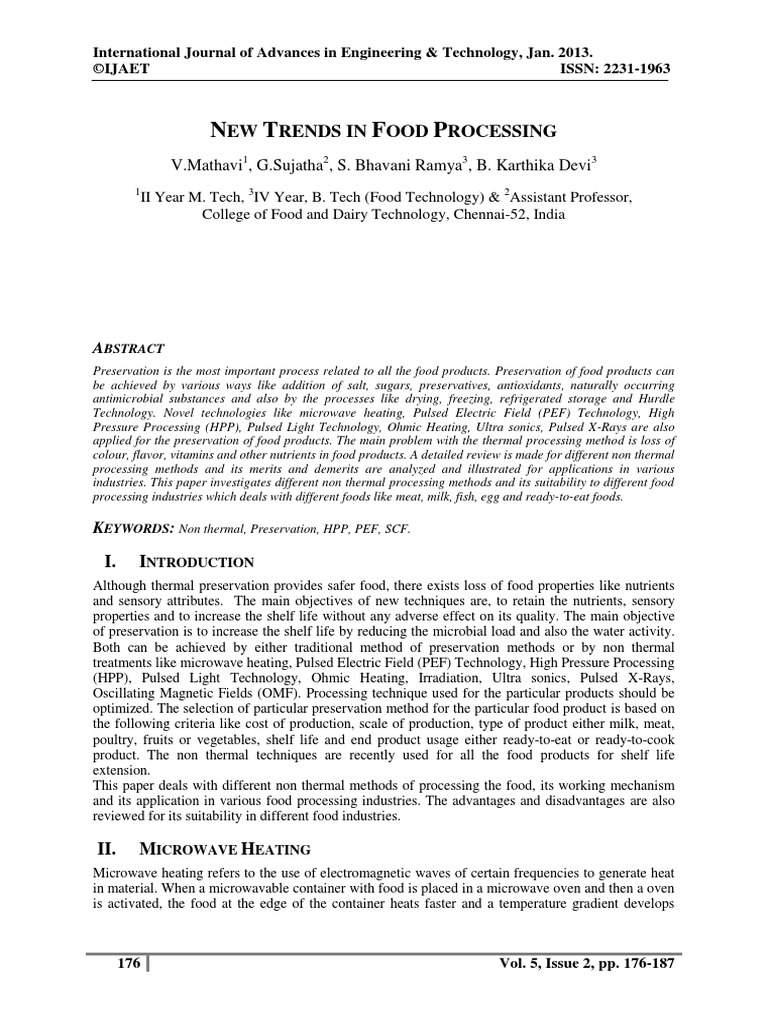 New Trends in Food Processing | PDF | Food Preservation | Cell Membrane