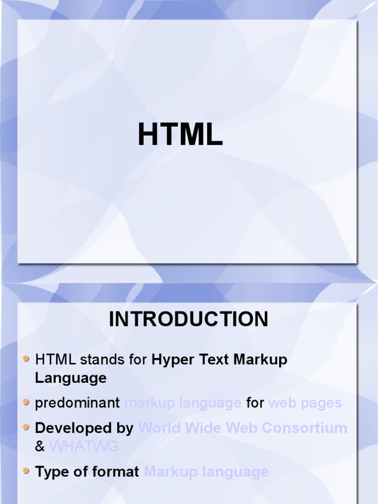 HTML | PDF | Html Element | Html