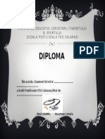 Diploma: Ministerul Educatiei, Cercetarii, Tineretului Si Sportului Scoala Postliceala Feg Calarasi