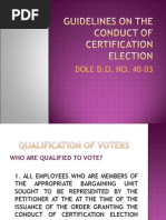 Guidelines On The Conduct of Certification Election