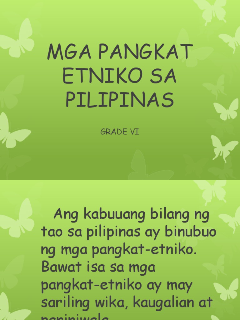 Mga Pangkat Etniko Sa Pilipinas Grade 6