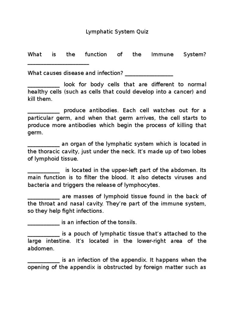 Essay questions lymphatic system image