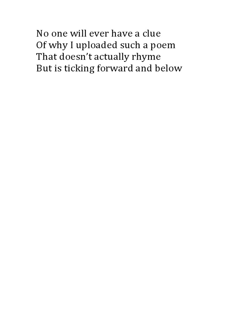 A Poem Without Rhyme | PDF