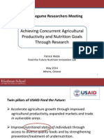 Incorporating Nutrition Into Feed The Future Research Programs