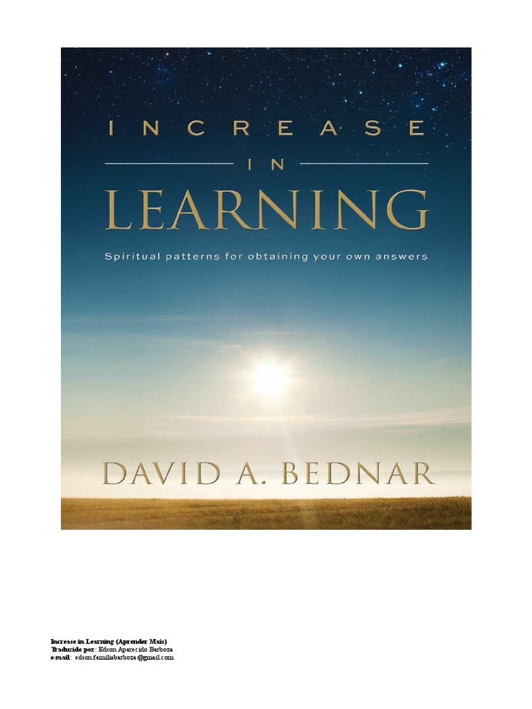 Increase in Learning Elder Bednar PDF Livro dos Mórmons Mórmon (palavra)