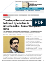 The Deep-Discount Model Followed by E-Tailers Is Unsustainable - Kumar Mangalam Birla - ET Retail