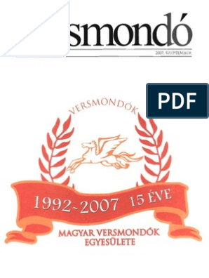 Versmondó / XV. Évfolyam / 3-4. Szám | PDF