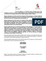 C+¦digo Penal de Tabasco ultima reforma 21 de febrero 2015.pdf