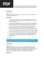 Motivação, Afetividade e Mediação Na Educação Mediada Pelas Tecnologias