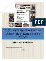 Press Release KIT - Citizens Oversight & Wake-Up Call On NBA Milw Bucks Projects - Final Scribd