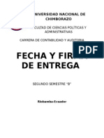 Fecha y Firma de Entrega