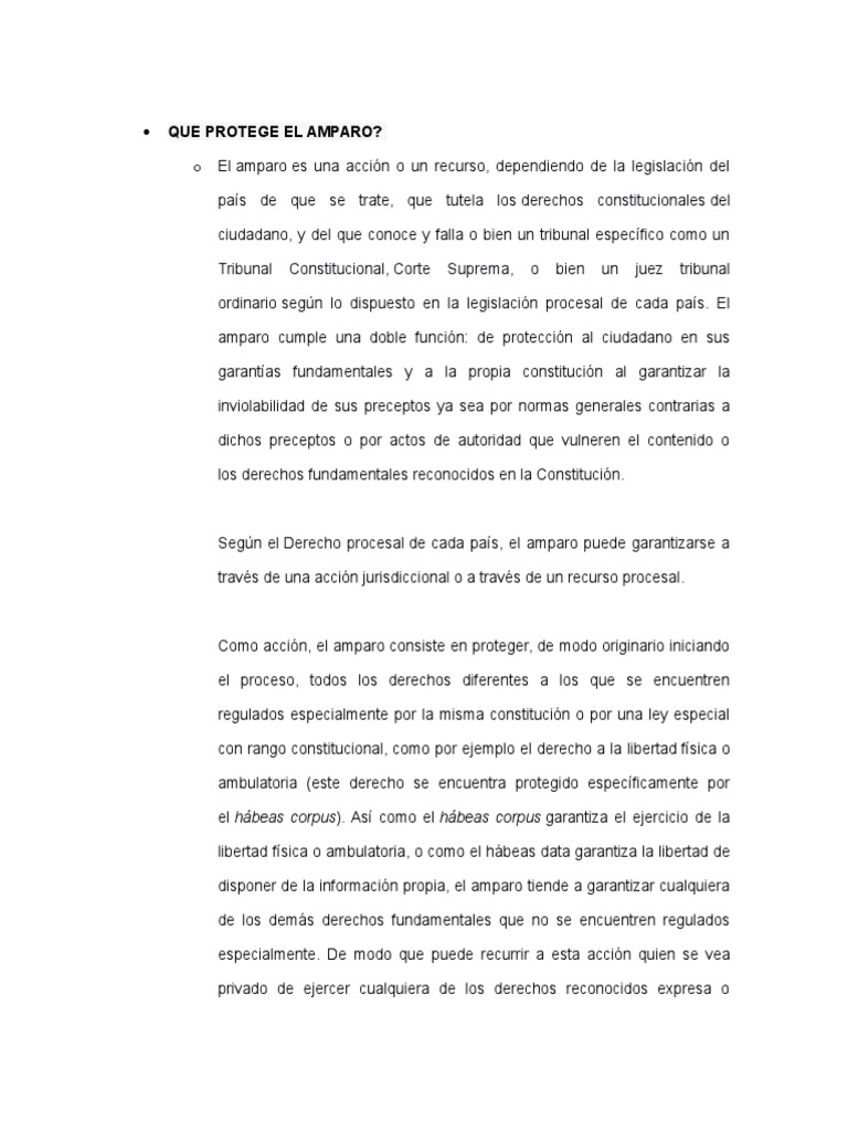 Que Protege El Amparo | PDF | Ley Pública | Información del gobierno