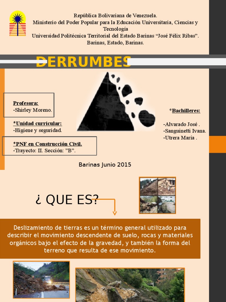 Diferencias entre derrumbes y deslizamientos | PDF | Deslizamiento de ...
