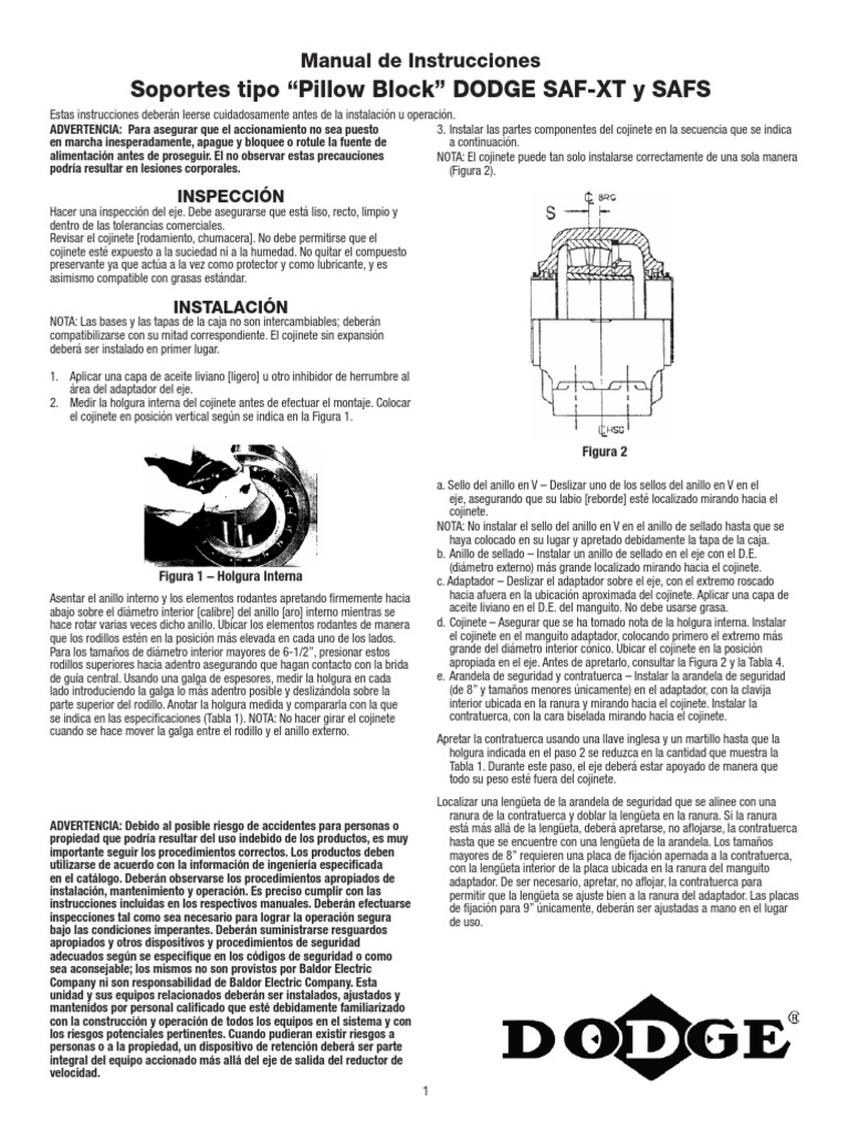 Pillow Block Dodge PDF Eje Rodamiento (Mecánico)