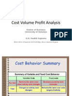 Cost Volume Profit Analysis - Presentation - 1