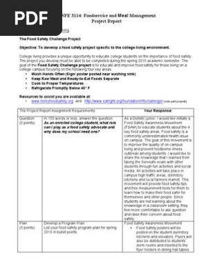 food safety project report