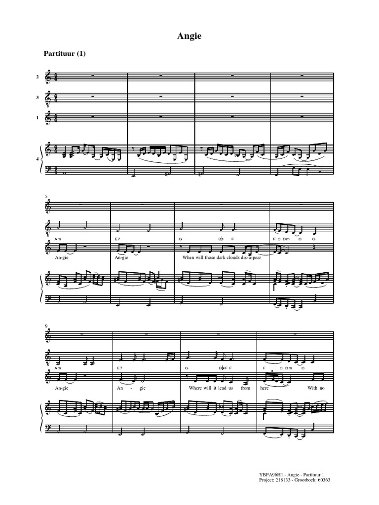 Angie Chords and Lyrics PDF | PDF