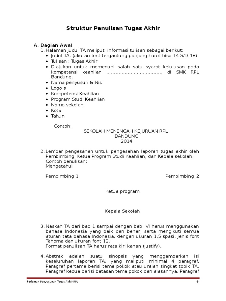Format Tugas Akhir Rekayasa Perangkat Lunak Doc