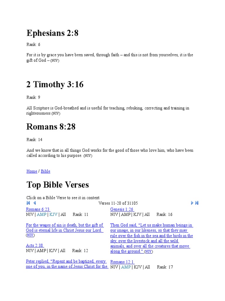Bible Verses | PDF | Epistle To The Romans | Gospel Of John