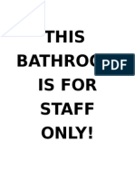 Staff Bathroom Sign