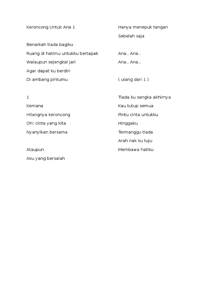 Keroncong Untuk Ana 1 Pdf