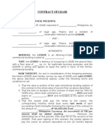 Contract of Lease (Sample)