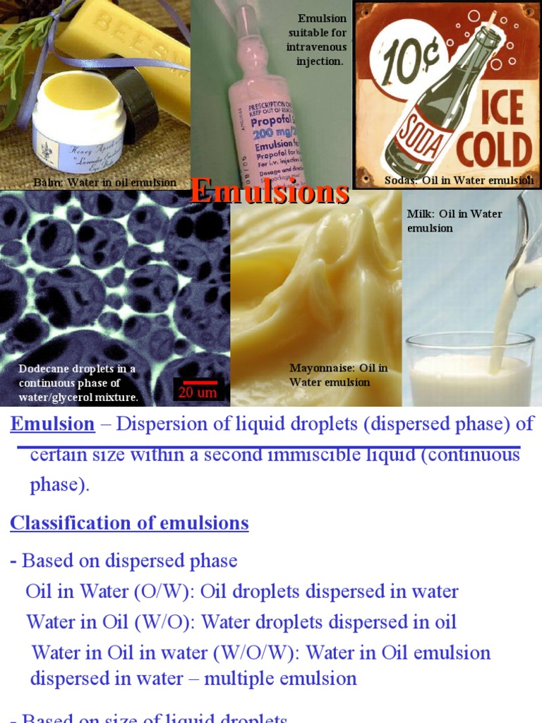 Emulsion Emulsion Surfactant
