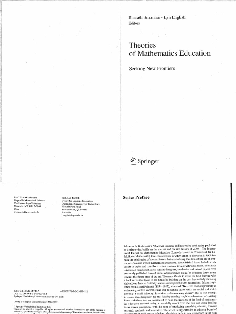 Theories of Mathematics Education | PDF | Teaching Mathematics | Science