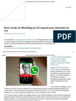 Nova Versão Do WhatsApp Já Traz Suporte Para Chamadas de Voz _ Mobile Xpert - Yahoo Notícias