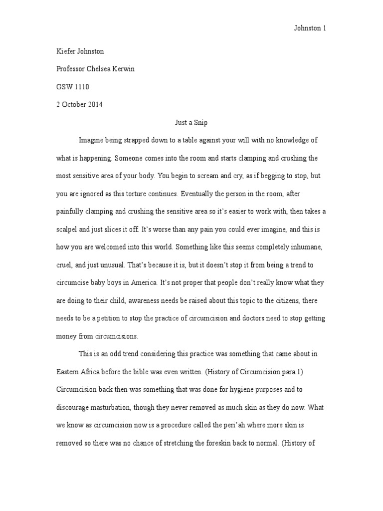 Circumcision essay 05 picture