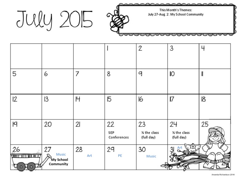 July 2015 Calendar | PDF | Art | Poetry