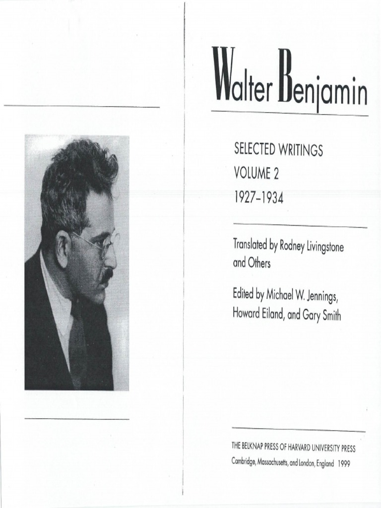 Walter Benjamin-Selected Writings | PDF