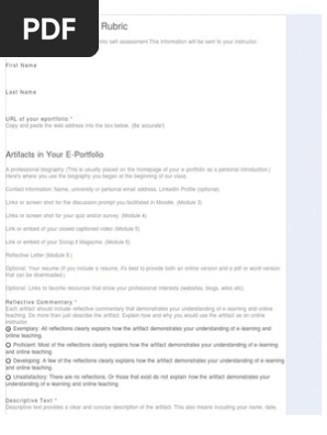 EDUC 760 E-Portfolio Rubric