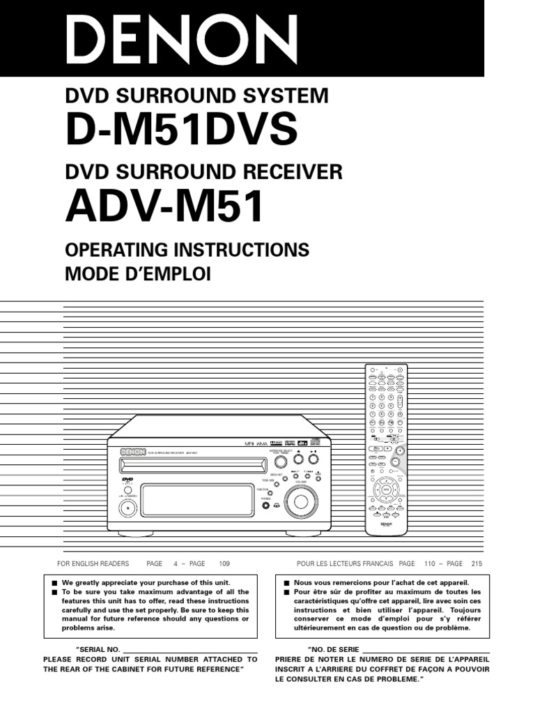 Denon M51 Manual | PDF | Loudspeaker | Electrical Connector