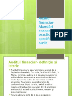 Auditul Financiar-Abordări Conceptuale Şi Practici Specifice de