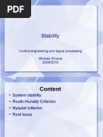 Stability: Control Engineering and Signal Processing Michala Srnová 2009/2010