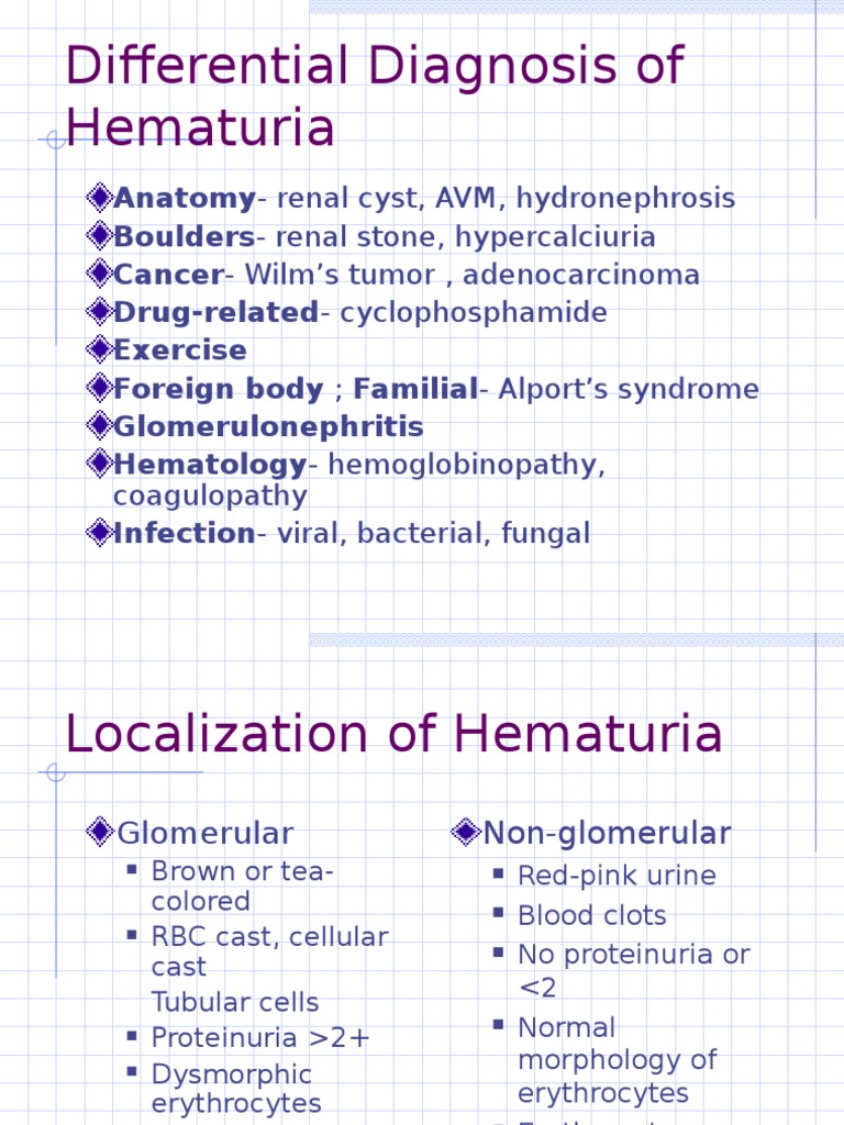 Differential Diagnosis of Hematuria PDF
