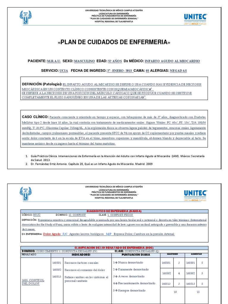 Cuidados de Enfermería en Infarto Agudo | PDF | Infarto de miocardio ...