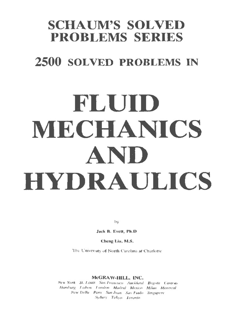 2500 Solved Problems in Fluid Mechanics and Hydraulics Evett PDF