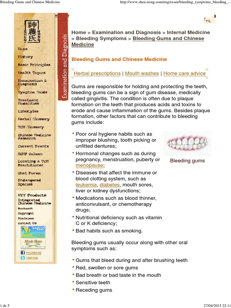 Chinese Medicine for Bleeding Gums | PDF | Oral Hygiene | Traditional ...